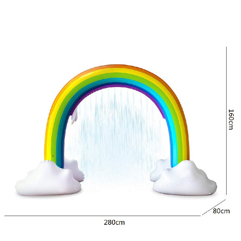 Inflatable Rainbow Water Spray Arch Children&amp;amp;#039;s Outdoor Playing Water Toys Lawn Game Mat Inflatable Shark Water Spray Arch Bridge