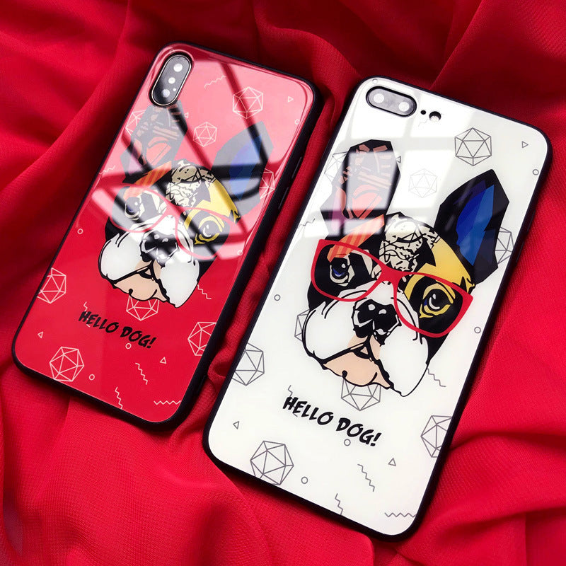 Cute Dog Hello Dog New Phone Case Tempered Glass