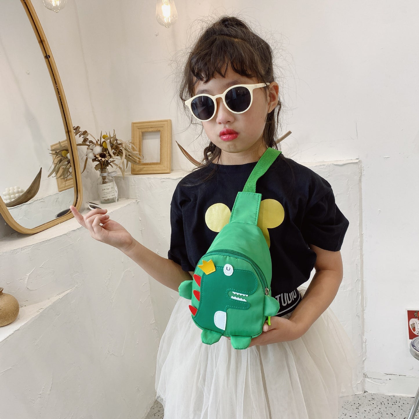 Children's Bags New Boys Dinosaur Chest Bag Versatile Girls Messenger Bag Sports Leisure Cartoon Shoulder Bag