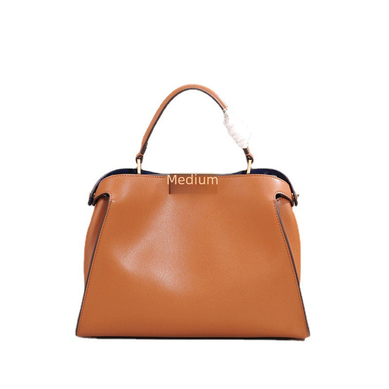 New Bag Genuine Leather Women's Bag Swivel Buckle Large Kitten Bag Cowhide Women's Crossbody Bag Portable Shoulder Bag