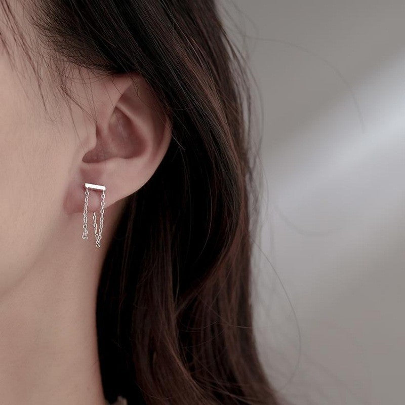 Long Tassel Earrings Women's Wholesale Niche Design Personality S925 Silver Plated Needle Earrings Internet Celebrity Joker Accessories Fashion
