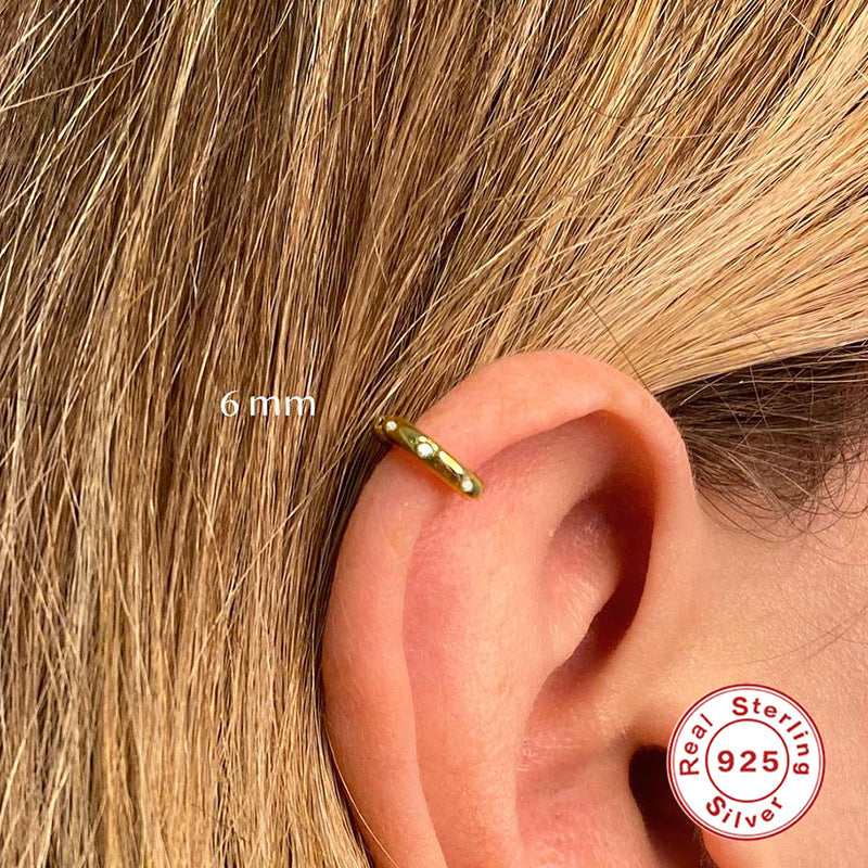 Europe And The United States Best-selling S925 Sterling Silver Round Diamond Earrings Stud Jewelry Cross-border Fashion INS Earrings Earrings