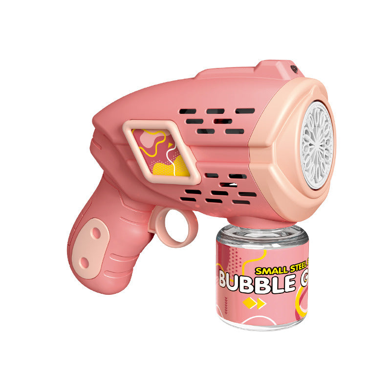 10-hole Geometric Bubble Gun Small Steel Cannon Vibrato With The Same Style Automatic Bubble Machine Electric Children's Toy