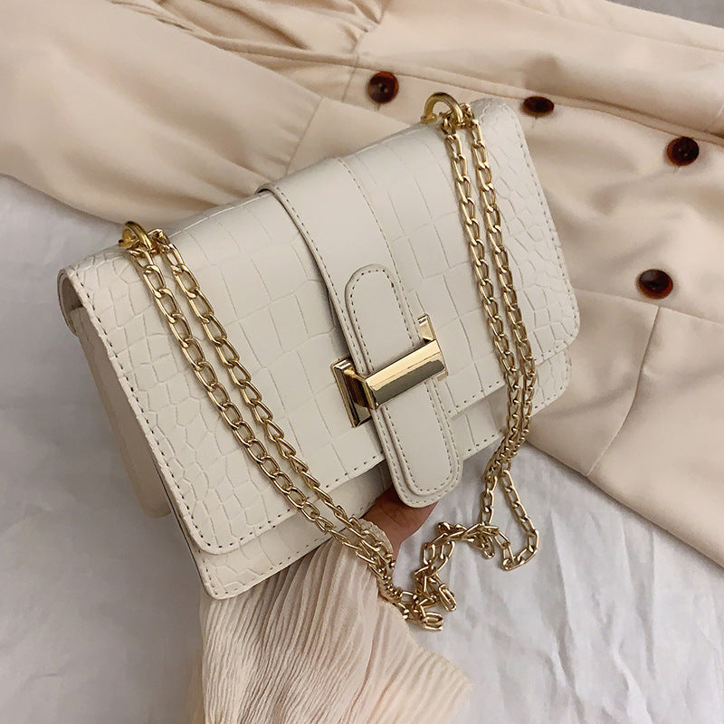 Bag Women's Shoulder Bag Stone Pattern Crossbody Women's Bag 2022 Spring New Embossed Solid Color Small Square Bag Cross-border Wholesale