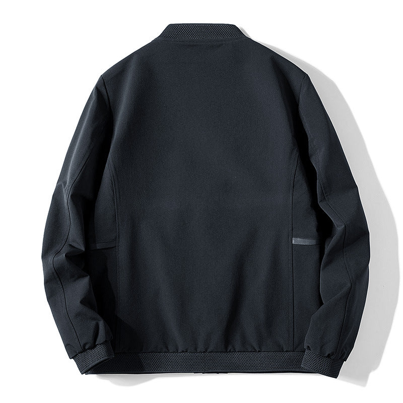 2021 New Autumn Jacket Men's Short Autumn Baseball Collar Men's Stand Collar Top Spring And Autumn Middle-aged Dad Coat