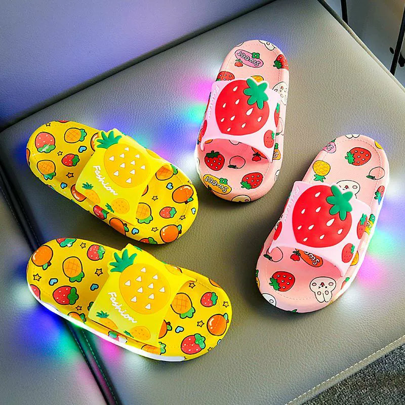 Summer Hot Children's Luminous Slippers Non-slip Wear-resistant Cartoon Cool Cute Indoor And Outdoor Wear-wearing Baby Flip-flops For Women