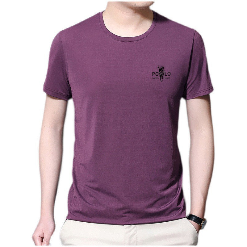 Summer New Men's Fashion And Comfortable Ice Silk T-shirt 2021 Summer Youth Trendy Fashion Casual Short-sleeved Half-shirt