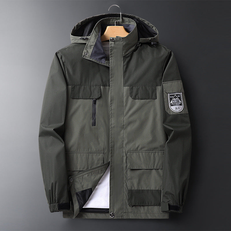 New Outdoor Windproof And Rainproof Thin Section Inner Warm And Breathable Jacket Men's Mountaineering Clothing Cycling Clothing Overalls Men