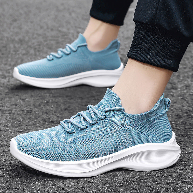 Cross-border Plus Size Fashion Summer New Breathable Flying Woven Socks Casual Sneaker Lovers Lightweight Running Shoes For Men