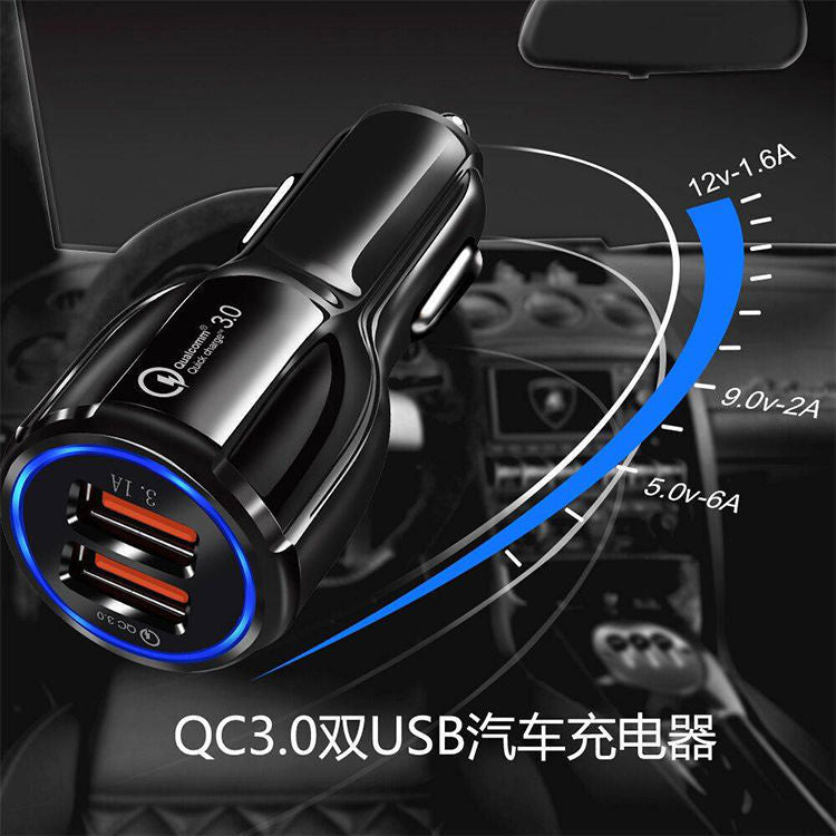 Bowling 6A Full Protocol Fast Charging Car Charger Cigarette Lighter QC3.0 Halo Dual Usb Car Charger Car Charger