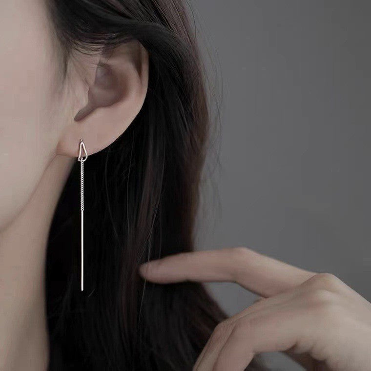 Long Tassel Earrings Women's Wholesale Niche Design Personality S925 Silver Plated Needle Earrings Internet Celebrity Joker Accessories Fashion