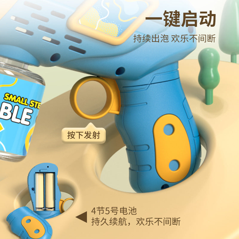 10-hole Geometric Bubble Gun Small Steel Cannon Vibrato With The Same Style Automatic Bubble Machine Electric Children's Toy
