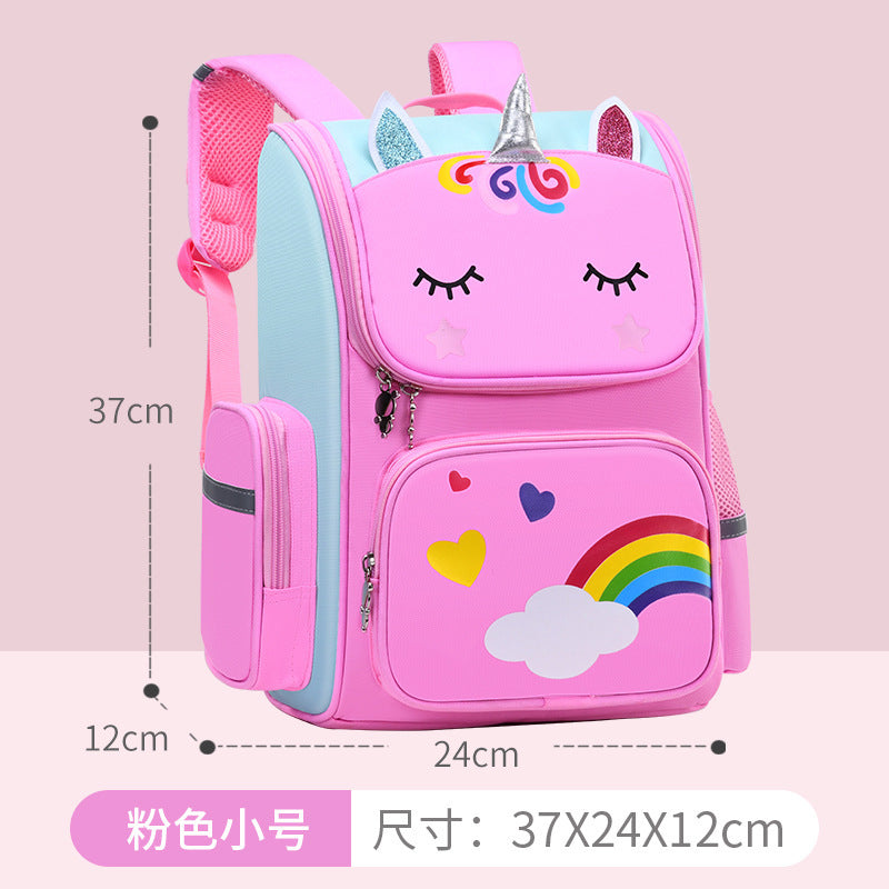 Unicorn Backpack One, Two And Three Grade Boys And Girls Backpack Large-capacity Breathable Ridge Protector Lightweight Schoolbag