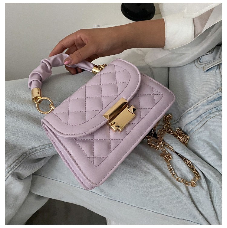 Popular All-match Ins Women's Bag 2024 Popular Korean Fashionable Chain Crossbody Cyber Celebrity Portable Small Square Bag