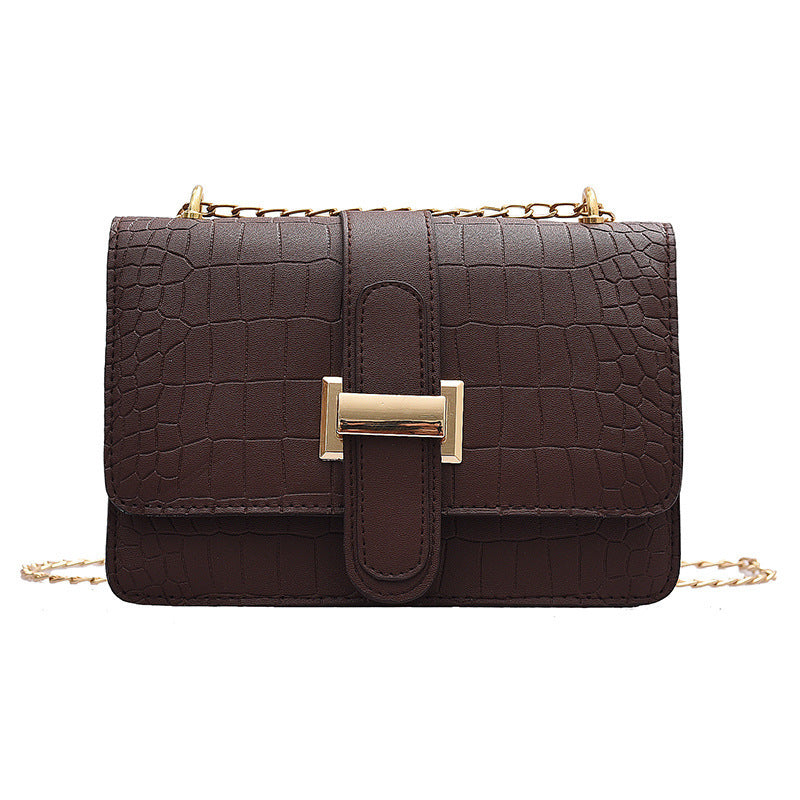 Bag Women's Shoulder Bag Stone Pattern Crossbody Women's Bag 2022 Spring New Embossed Solid Color Small Square Bag Cross-border Wholesale