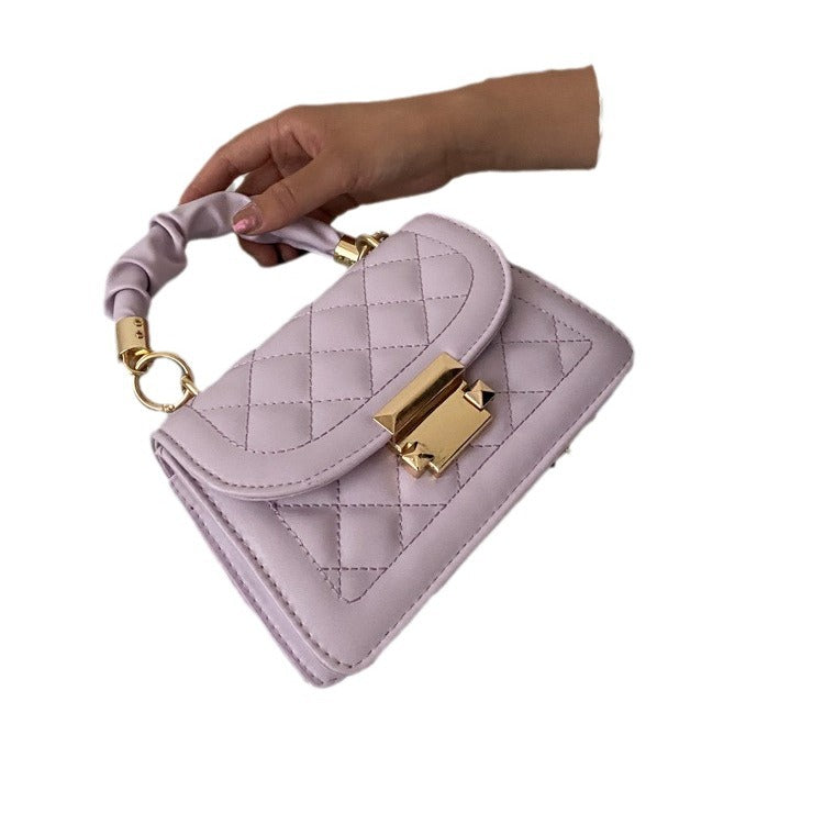 Popular All-match Ins Women's Bag 2024 Popular Korean Fashionable Chain Crossbody Cyber Celebrity Portable Small Square Bag
