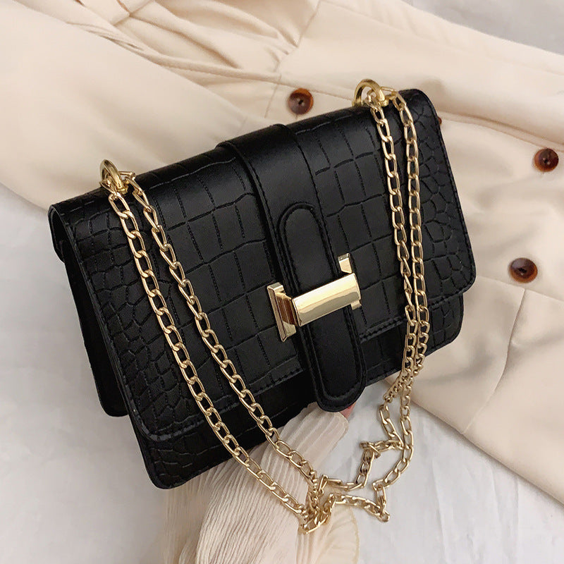 Bag Women's Shoulder Bag Stone Pattern Crossbody Women's Bag 2022 Spring New Embossed Solid Color Small Square Bag Cross-border Wholesale