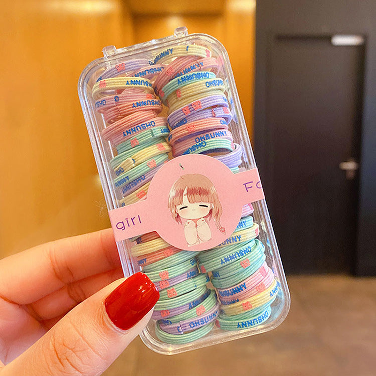 New Children's Rubber Band Hair Elastic Good Korean High Elastic Candy Color Head Rope Girl's Horse Tail Hair Rope Rubber Band