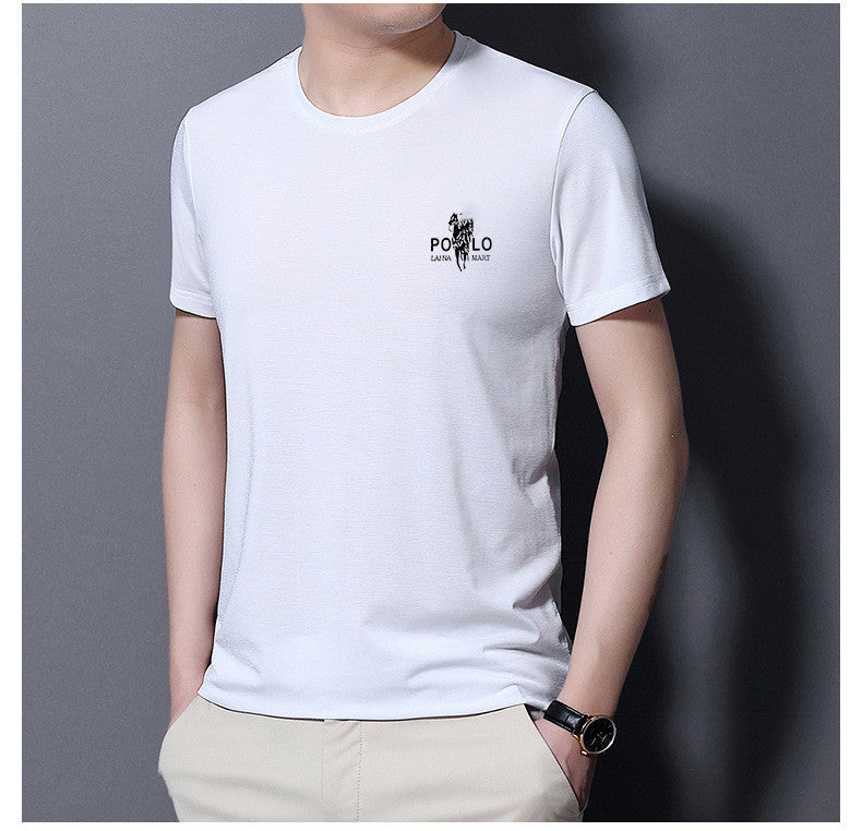 Summer New Men's Fashion And Comfortable Ice Silk T-shirt 2021 Summer Youth Trendy Fashion Casual Short-sleeved Half-shirt