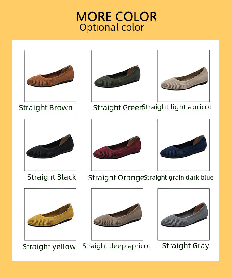 Y2 Round Head Shallow Mouth Fabric Flat Bottom Women's Old Beijing Fashion Solid Color Knitted Soft Bottom Foreign Trade Plus Size 41-44 Boat Shoes