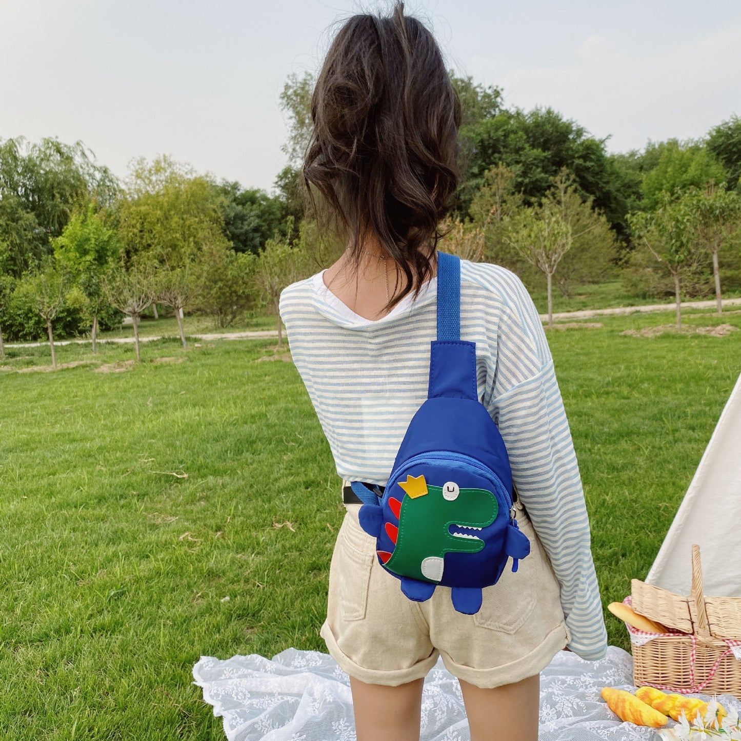 Children&#039;s Bags New Boys Dinosaur Chest Bag Versatile Girls Messenger Bag Sports Leisure Cartoon Shoulder Bag