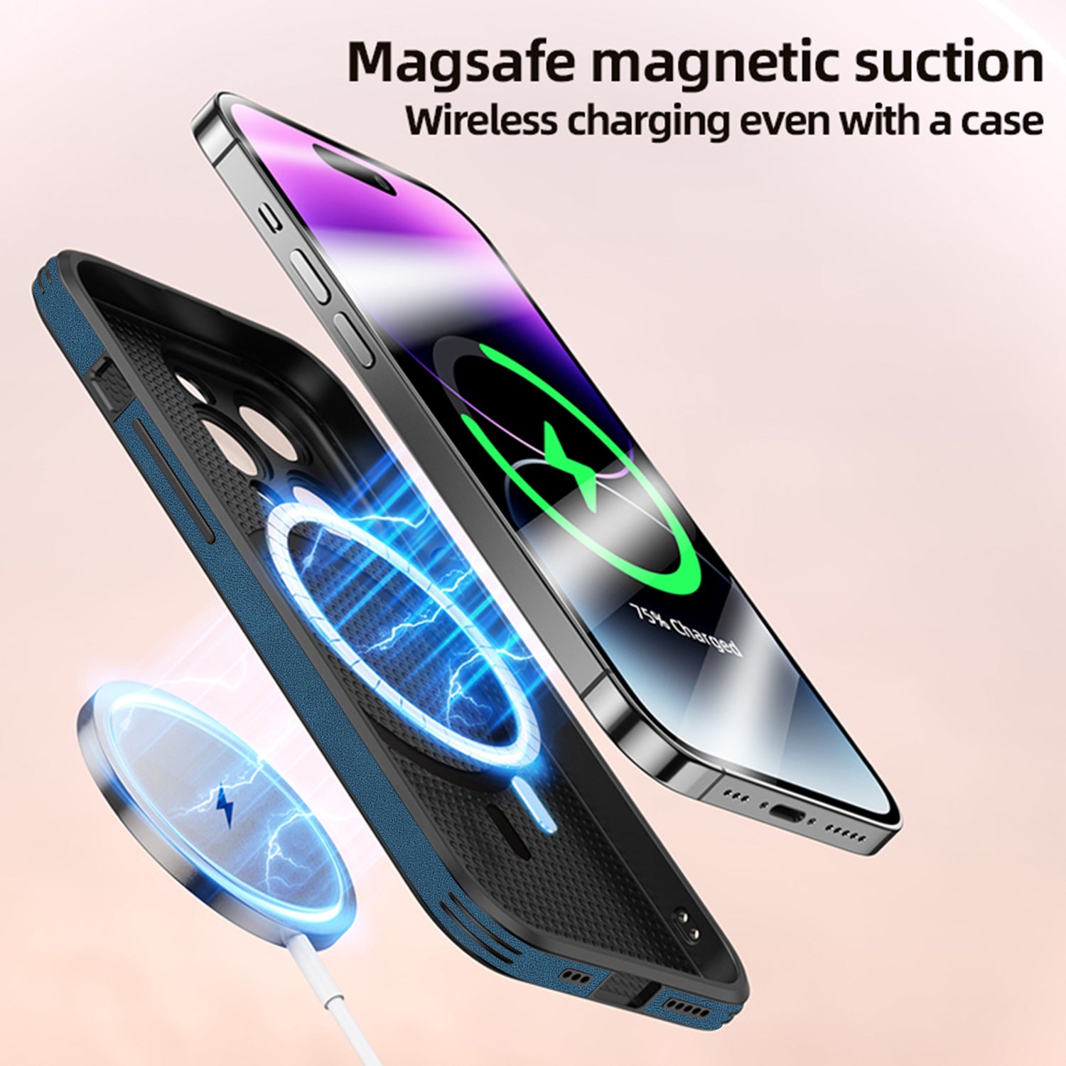 Suitable For IPhone14ProMax Deer Head Mobile Phone Case IP15 Magnetic Phone Case MagSafe Apple Magnetic Suction