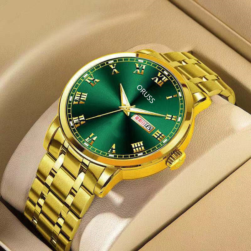 Automatic Men&#039;s Watch Elegant Fashionable Waterproof Business Style Quartz Movement Mineral Glass Round Dial Stainless Steel Band