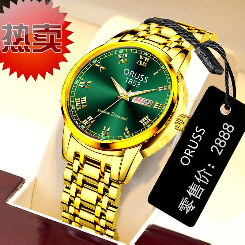 Automatic Men&#039;s Watch Elegant Fashionable Waterproof Business Style Quartz Movement Mineral Glass Round Dial Stainless Steel Band
