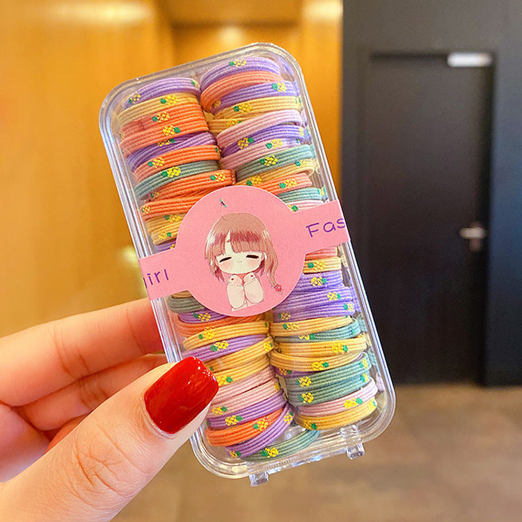 New Children's Rubber Band Hair Elastic Good Korean High Elastic Candy Color Head Rope Girl's Horse Tail Hair Rope Rubber Band