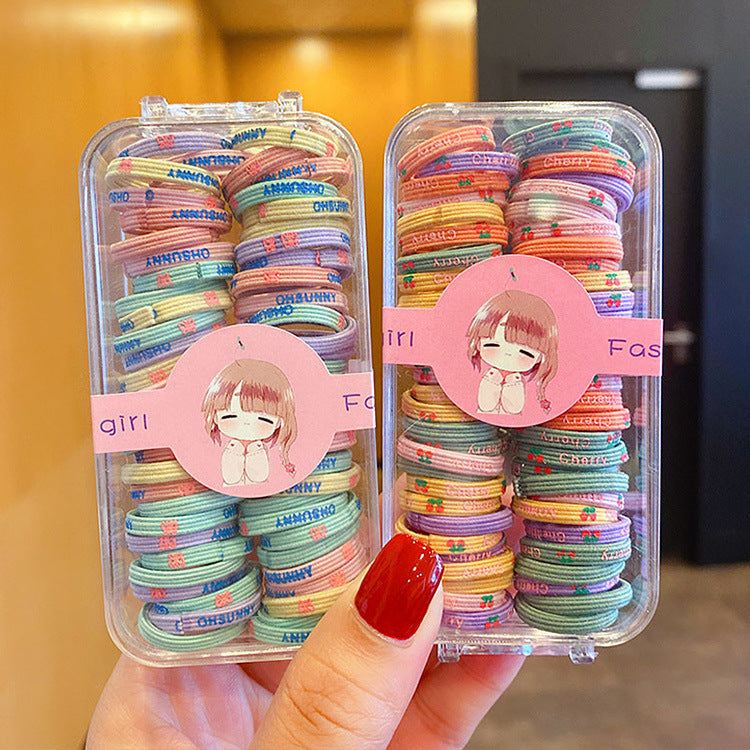 New Children's Rubber Band Hair Elastic Good Korean High Elastic Candy Color Head Rope Girl's Horse Tail Hair Rope Rubber Band