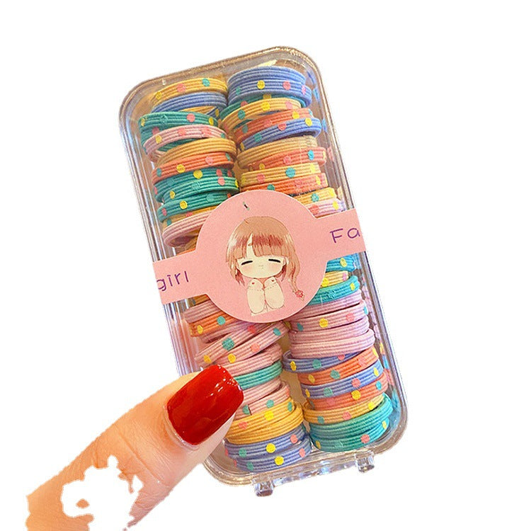 New Children's Rubber Band Hair Elastic Good Korean High Elastic Candy Color Head Rope Girl's Horse Tail Hair Rope Rubber Band