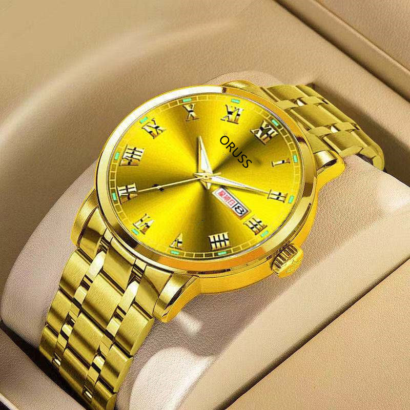 Automatic Men&#039;s Watch Elegant Fashionable Waterproof Business Style Quartz Movement Mineral Glass Round Dial Stainless Steel Band