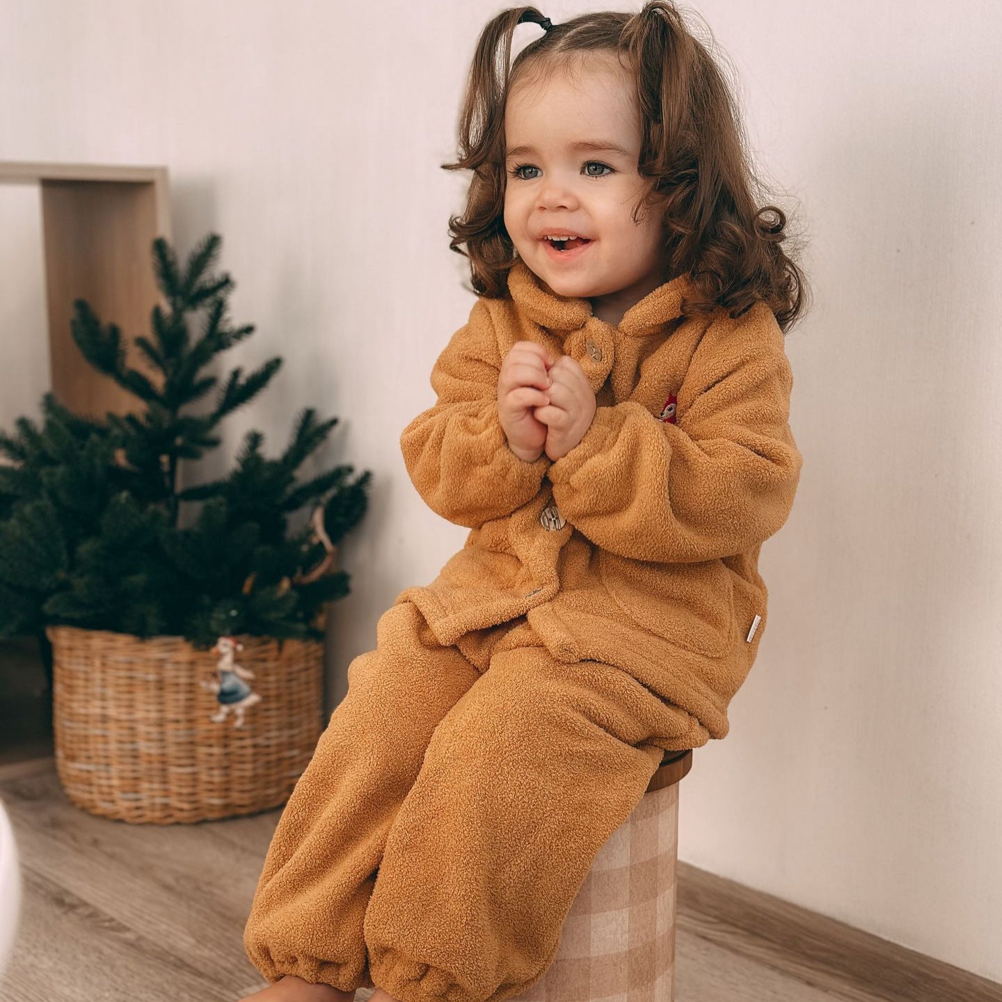 New Product Danish Children&#039;s Home Clothes Thickened Cotton-padded Clothes Set Autumn And Winter Baby Warm Cotton-padded Coat Fleece Girls&#039; Set