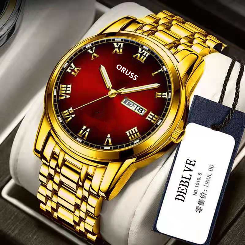 Automatic Men&#039;s Watch Elegant Fashionable Waterproof Business Style Quartz Movement Mineral Glass Round Dial Stainless Steel Band