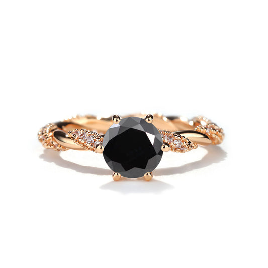 Moissanite 1 Carat Sparkling Arm-length Italian Craftsmanship Plated 18k Rose Gold Moissanite Diamond Ring