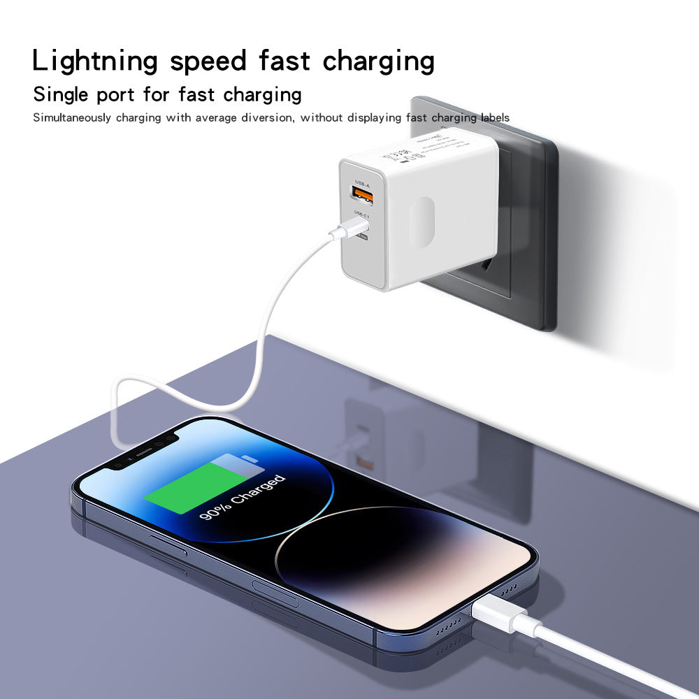 120W Super Fast Charging Flash Charging European And American British Standard Mobile Phone Charger For Apple 15 Huawei Xiaomi Charging Head