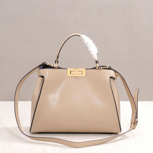 New Bag Genuine Leather Women&#039;s Bag Swivel Buckle Large Kitten Bag Cowhide Women&#039;s Crossbody Bag Portable Shoulder Bag
