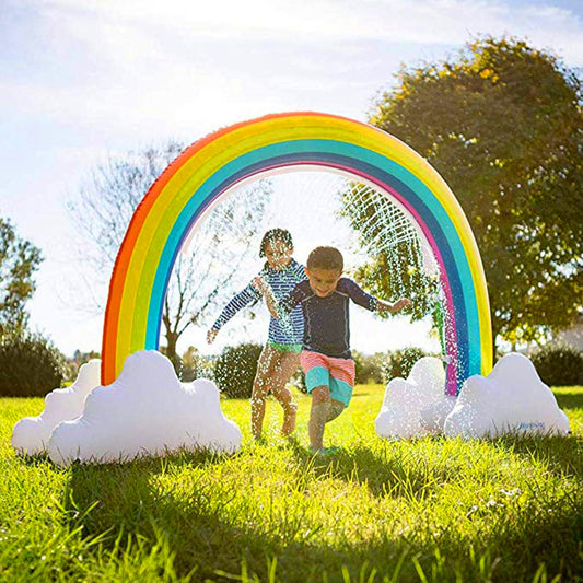 Inflatable Rainbow Water Spray Arch Children&amp;amp;amp;#039;s Outdoor Playing Water Toys Lawn Game Mat Inflatable Shark Water Spray Arch Bridge